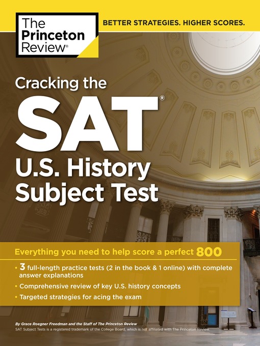 Title details for Cracking the SAT U.S. History Subject Test by Princeton Review - Available